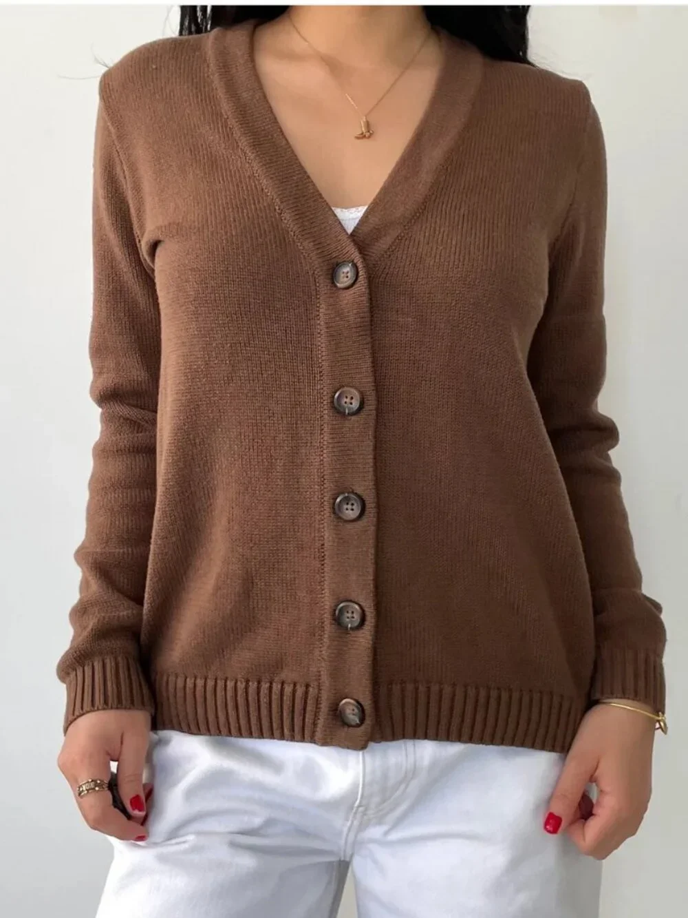 Brandy Melville- Button Up V- Neck Cardigan